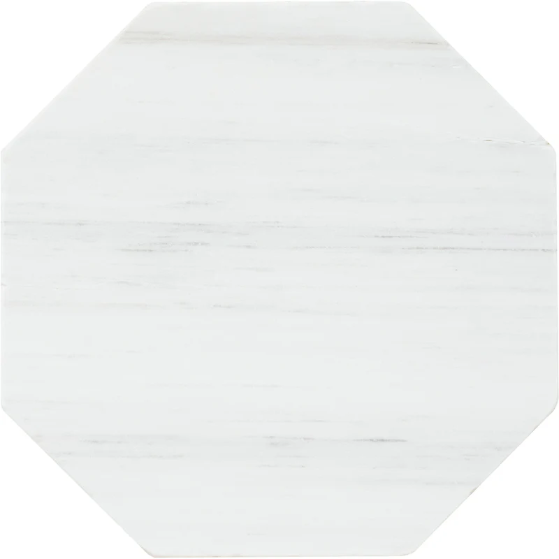 Sky White Tumbled Marble Octagon 8"
